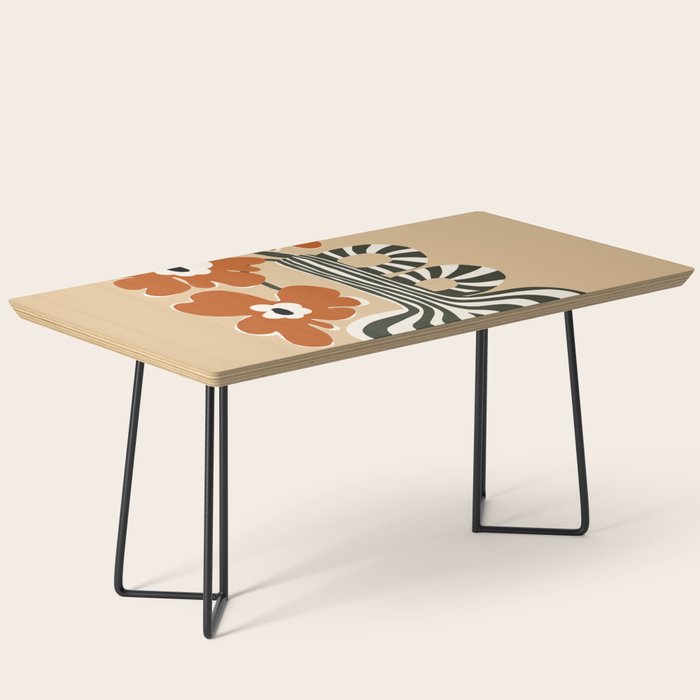 Retro flowerpot with stripe  Coffee Table Gallery Image 1
