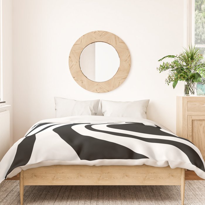 Swirl Marble Stripes Pattern (black/white) Duvet Cover Gallery Image 3