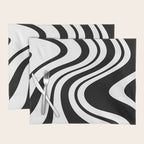 Swirl Marble Stripes Pattern (black/white) Placemat Gallery Image 1