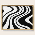 Swirl Marble Stripes Pattern (black/white) Serving Tray Gallery Image 1