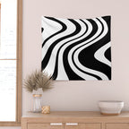 Swirl Marble Stripes Pattern (black/white) Wall Tapestry Gallery Image 2