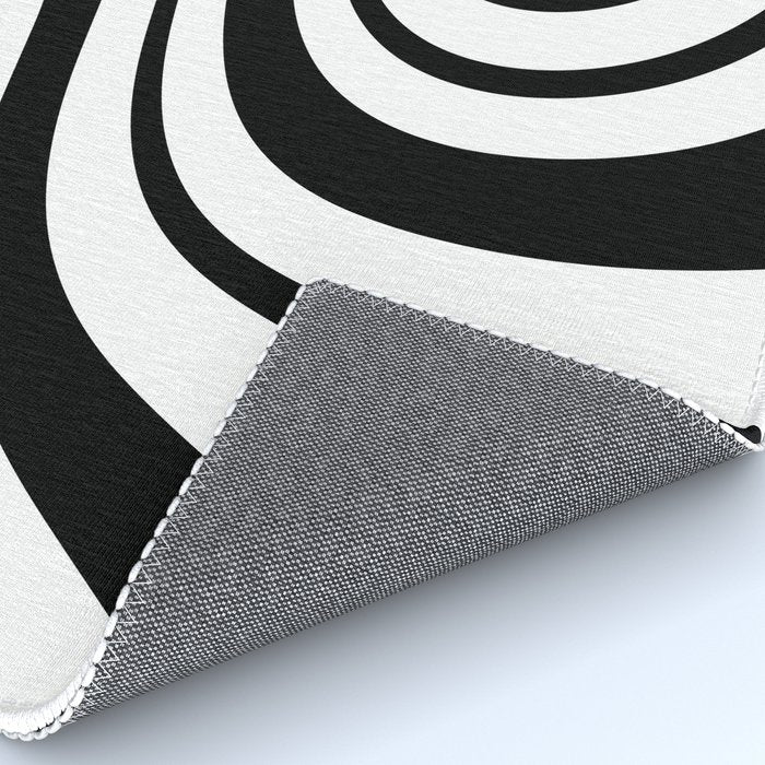 Swirl Marble Stripes Pattern (black/white) Rug Gallery Image 4