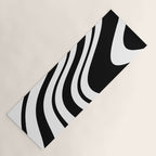 Swirl Marble Stripes Pattern (black/white) Yoga Mat Gallery Image 1