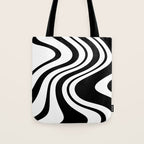 Swirl Marble Stripes Pattern (black/white) Tote Bag Gallery Image 1