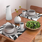 Swirl Marble Stripes Pattern (black/white) Placemat Gallery Image 2