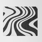 Swirl Marble Stripes Pattern (black/white) Throw Blanket Gallery Image 2