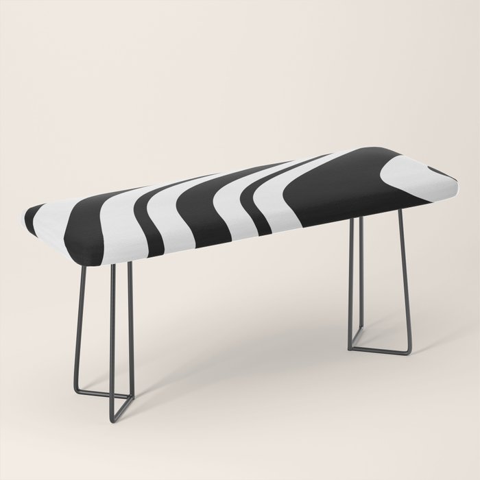 Swirl Marble Stripes Pattern (black/white) Bench Gallery Image 1