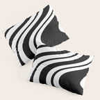Swirl Marble Stripes Pattern (black/white) Pillow Sham Gallery Image 3