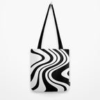 Swirl Marble Stripes Pattern (black/white) Tote Bag Gallery Image 2