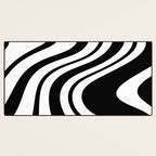 Swirl Marble Stripes Pattern (black/white) Desk Mat Gallery Image 3