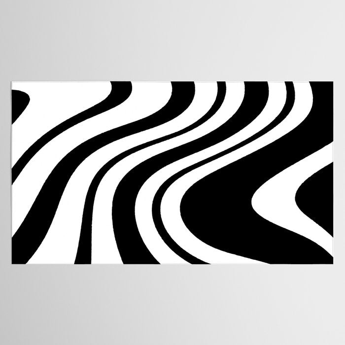 Swirl Marble Stripes Pattern (black/white) Tablecloth Gallery Image 2