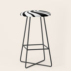 Swirl Marble Stripes Pattern (black/white) Stool Gallery Image 1