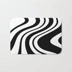 Swirl Marble Stripes Pattern (black/white) Bath Mat Gallery Image 1