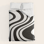 Swirl Marble Stripes Pattern (black/white) Comforter Gallery Image 6