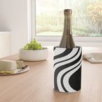 Swirl Marble Stripes Pattern (black/white) Wine Chiller Gallery Image 4