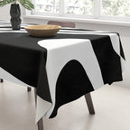Swirl Marble Stripes Pattern (black/white) Tablecloth Gallery Image 3