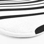 Swirl Marble Stripes Pattern (black/white) Bath Mat Gallery Image 3