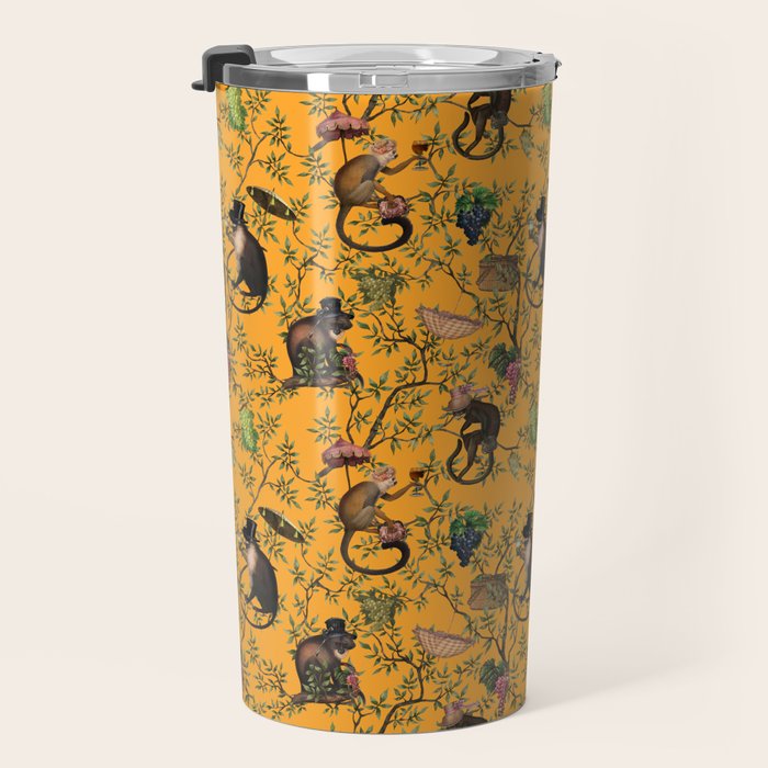 Vintage Chinoiserie Monkey Garden Party Travel Mug Gallery Image 3