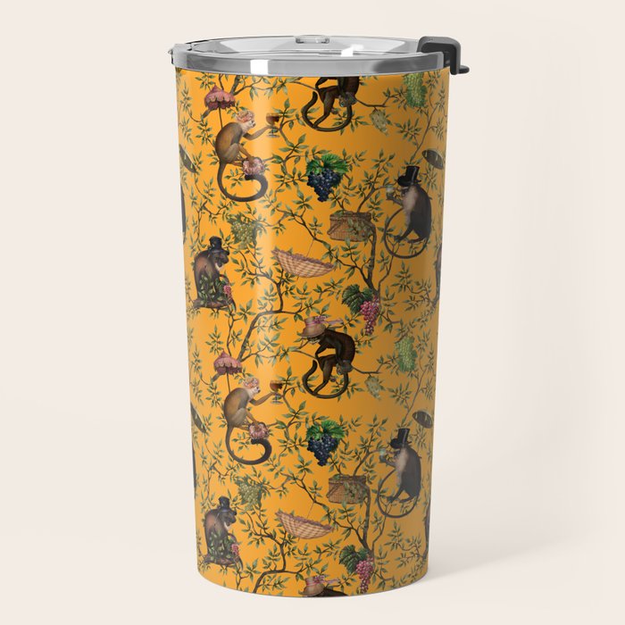 Vintage Chinoiserie Monkey Garden Party Travel Mug Gallery Image 2