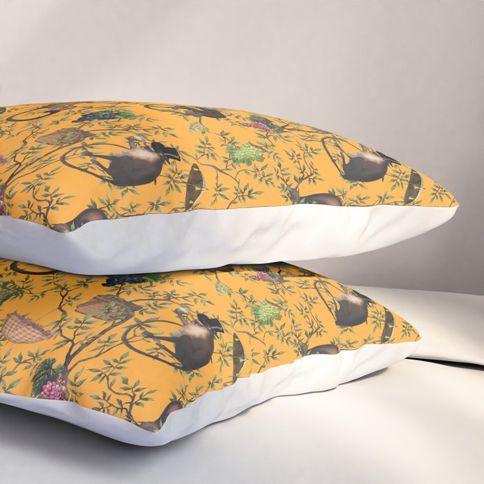 Vintage Chinoiserie Monkey Garden Party Pillow Sham Gallery Image 3