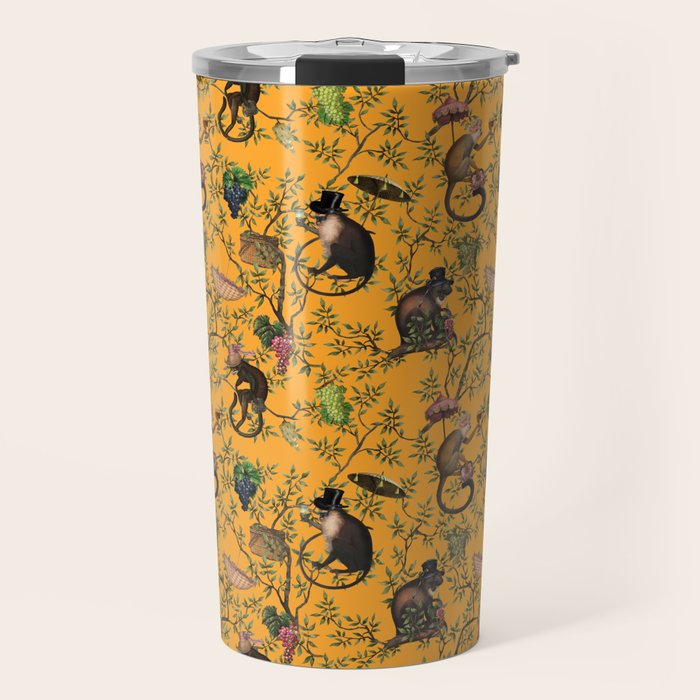 Vintage Chinoiserie Monkey Garden Party Travel Mug Gallery Image 1