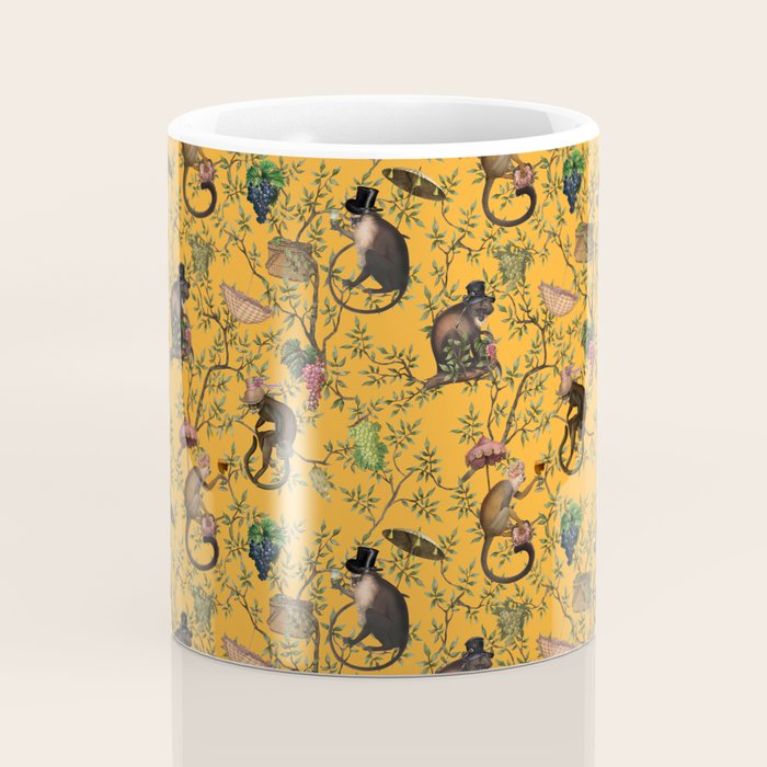 Vintage Chinoiserie Monkey Garden Party Coffee Mug Gallery Image 4