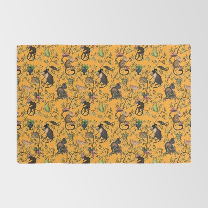 Vintage Chinoiserie Monkey Garden Party Rug Gallery Image 2