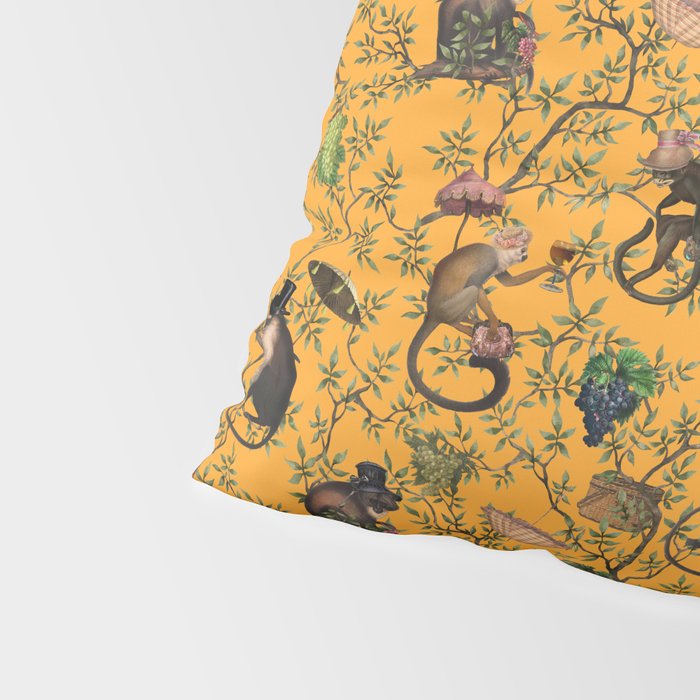 Vintage Chinoiserie Monkey Garden Party Pillow Sham Gallery Image 4