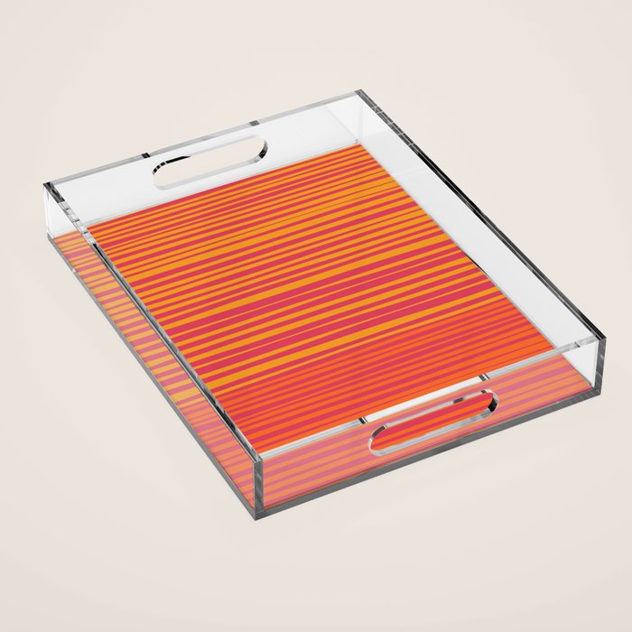Natural Stripes Modern Minimalist Colour Block Pattern Magenta Orange Mustard Ochre Acrylic Tray Gallery Image 1