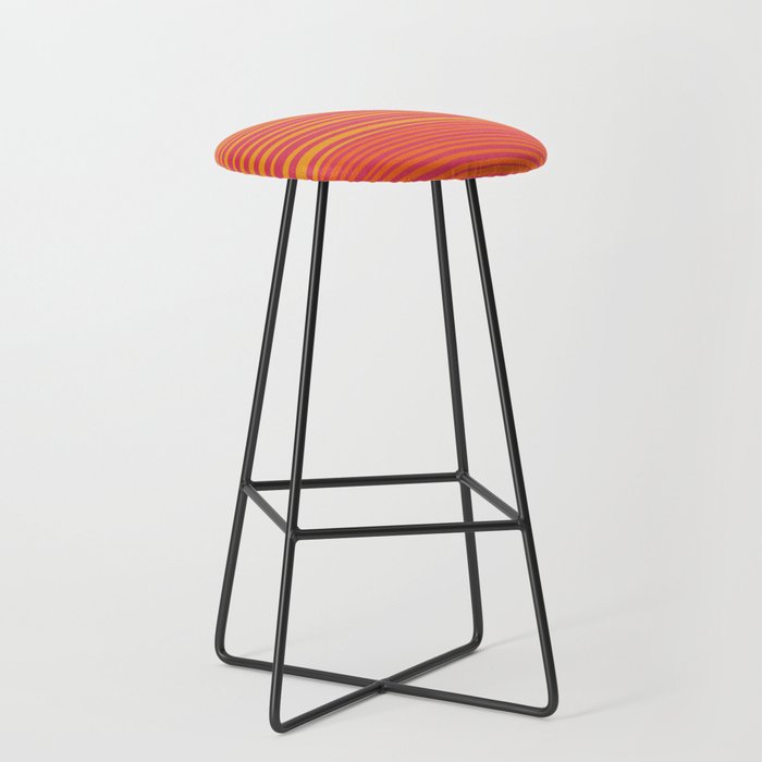 Natural Stripes Modern Minimalist Colour Block Pattern Magenta Orange Mustard Ochre Stool Gallery Image 1