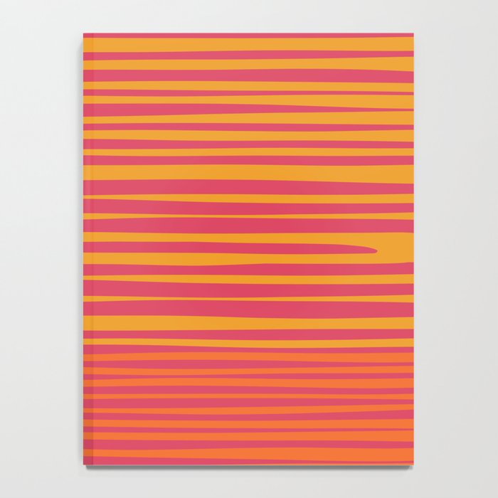 Natural Stripes Modern Minimalist Colour Block Pattern Magenta Orange Mustard Ochre Notebook Gallery Image 4