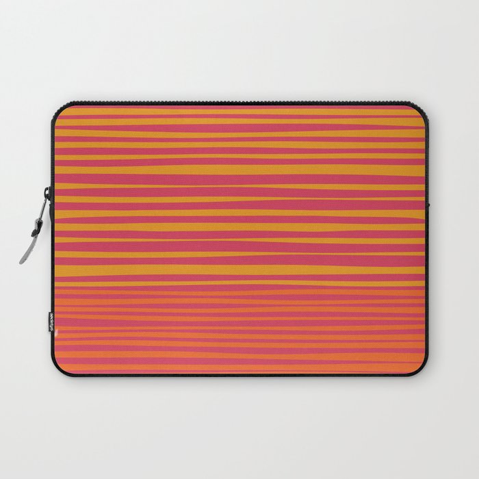 Natural Stripes Modern Minimalist Colour Block Pattern Magenta Orange Mustard Ochre Laptop Sleeve Gallery Image 1