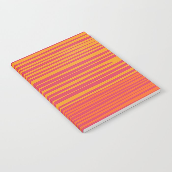 Natural Stripes Modern Minimalist Colour Block Pattern Magenta Orange Mustard Ochre Notebook Gallery Image 2