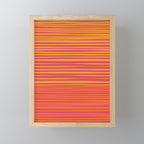 Natural Stripes Modern Minimalist Colour Block Pattern Magenta Orange Mustard Ochre Mini Art Print Gallery Image 1