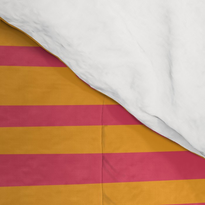 Natural Stripes Modern Minimalist Colour Block Pattern Magenta Orange Mustard Ochre Comforter Gallery Image 4