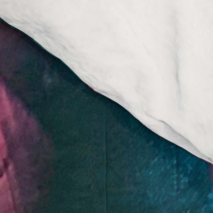 Wild [7]: a bold, colorful abstract mixed-media piece in teal, orange, neon blue, pink and white Comforter Gallery Image 4