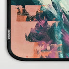 Wild [7]: a bold, colorful abstract mixed-media piece in teal, orange, neon blue, pink and white Laptop Sleeve Gallery Image 3