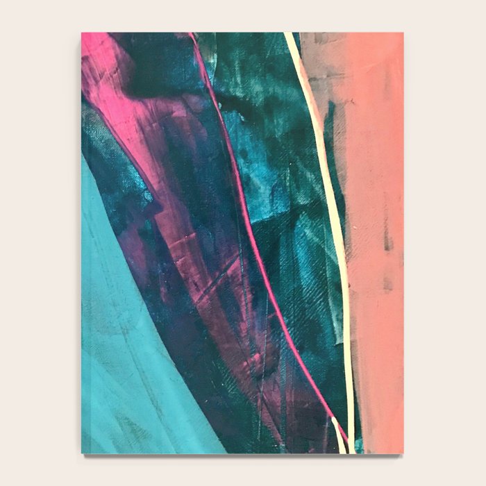 Wild [7]: a bold, colorful abstract mixed-media piece in teal, orange, neon blue, pink and white Notebook Gallery Image 4