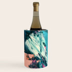 Wild [7]: a bold, colorful abstract mixed-media piece in teal, orange, neon blue, pink and white Wine Chiller Gallery Image 2