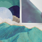 Teal Mountains Wall Tapestry Gallery Image 3