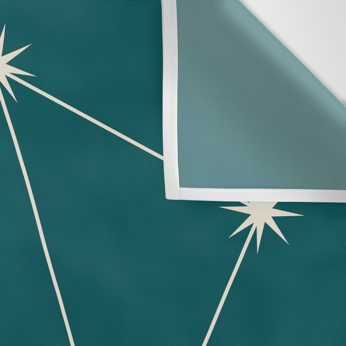 Libra Zodiac Star Constellation Line Art Deep Teal Wall Tapestry Gallery Image 3