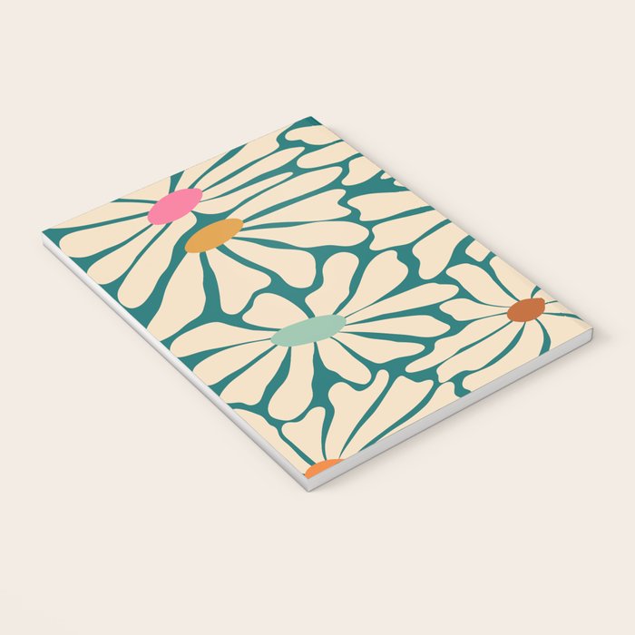 Colors of Joy - Groovy Flowers Green Notebook Gallery Image 3
