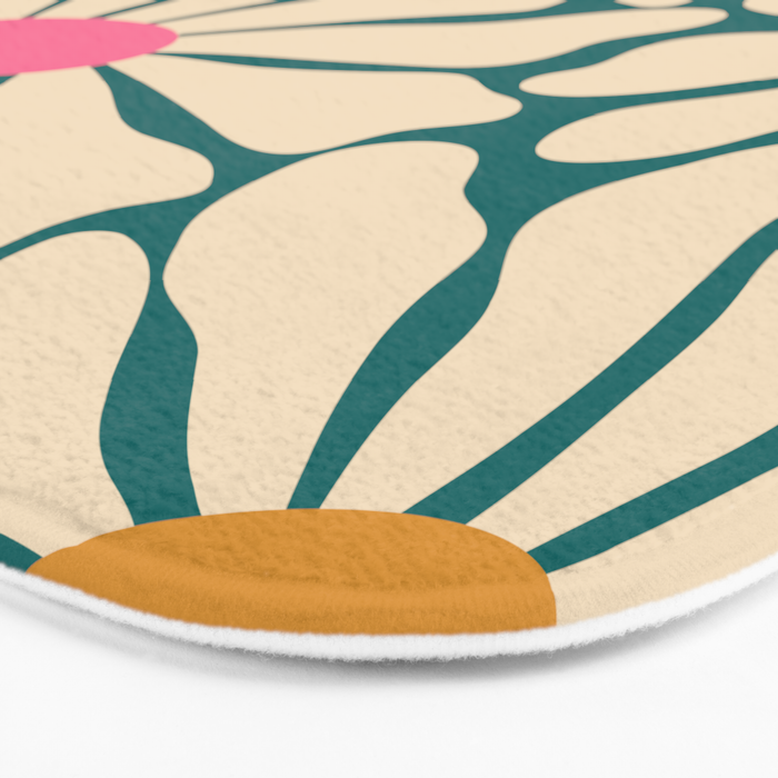 Colors of Joy - Groovy Flowers Green Bath Mat Gallery Image 3