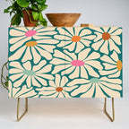 Colors of Joy - Groovy Flowers Green Credenza Gallery Image 1