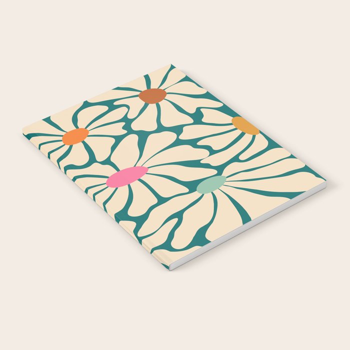 Colors of Joy - Groovy Flowers Green Notebook Gallery Image 2