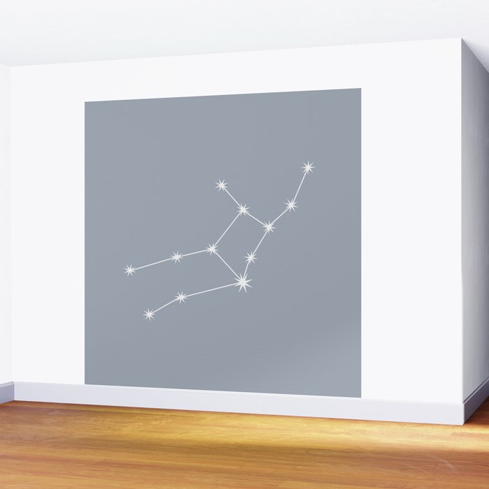 Virgo Zodiac Star Constellation Line Art Blue Grey Wall Mural Gallery Image 2