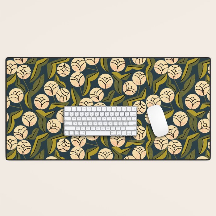 Ivory Blooms Desk Mat Gallery Image 1