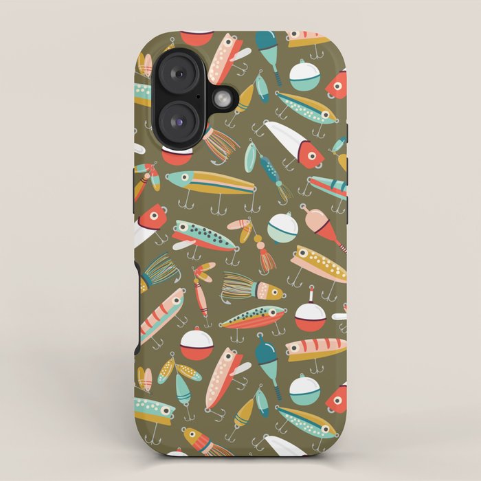 Fishing Lures Green iPhone Case Gallery Image 1