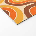 70s Retro Vintage Style Wave Pattern Autumn Brown Orange and Yellow Welcome Mat Gallery Image 2