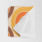70s Retro Vintage Style Wave Pattern Autumn Brown Orange and Yellow Throw Blanket Gallery Image 3